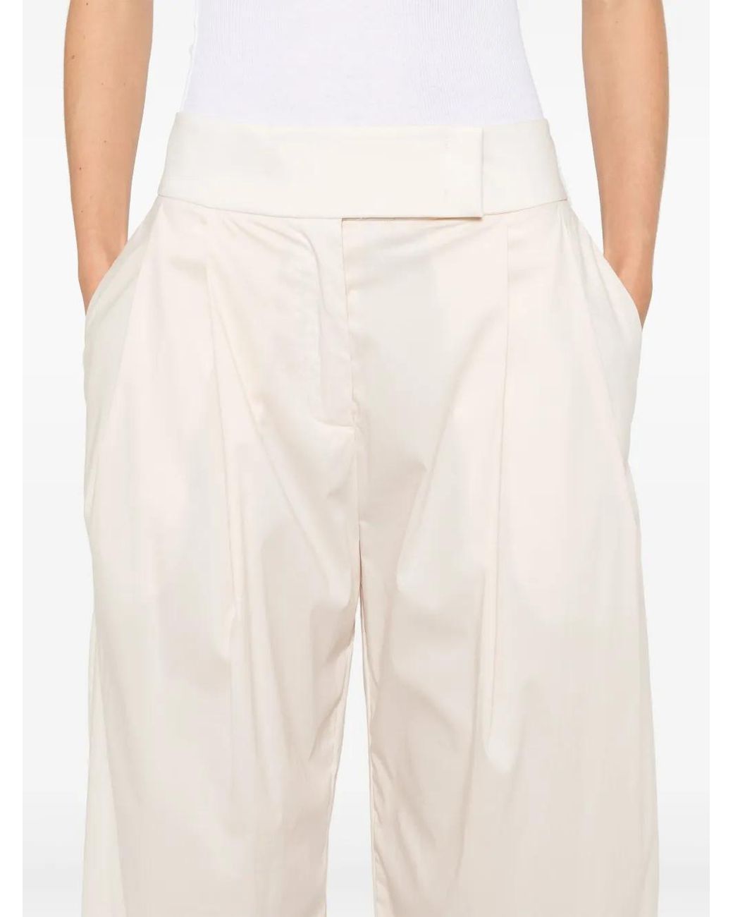 Pinko White Papillon Palazzo Pants