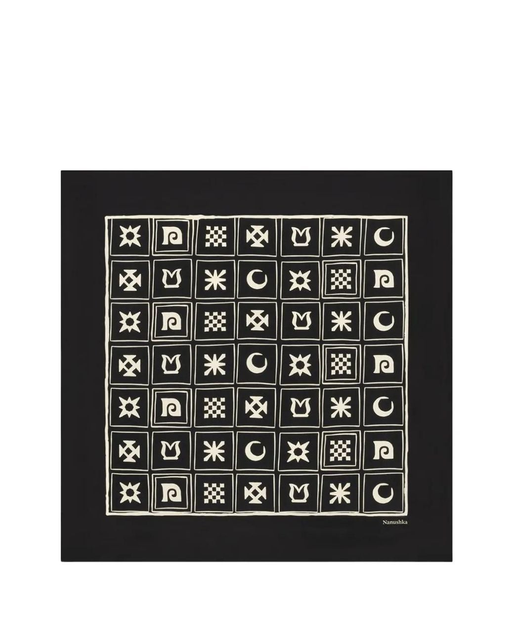 Nanushka Black Shoul Kopjafa-Print Scarf for men