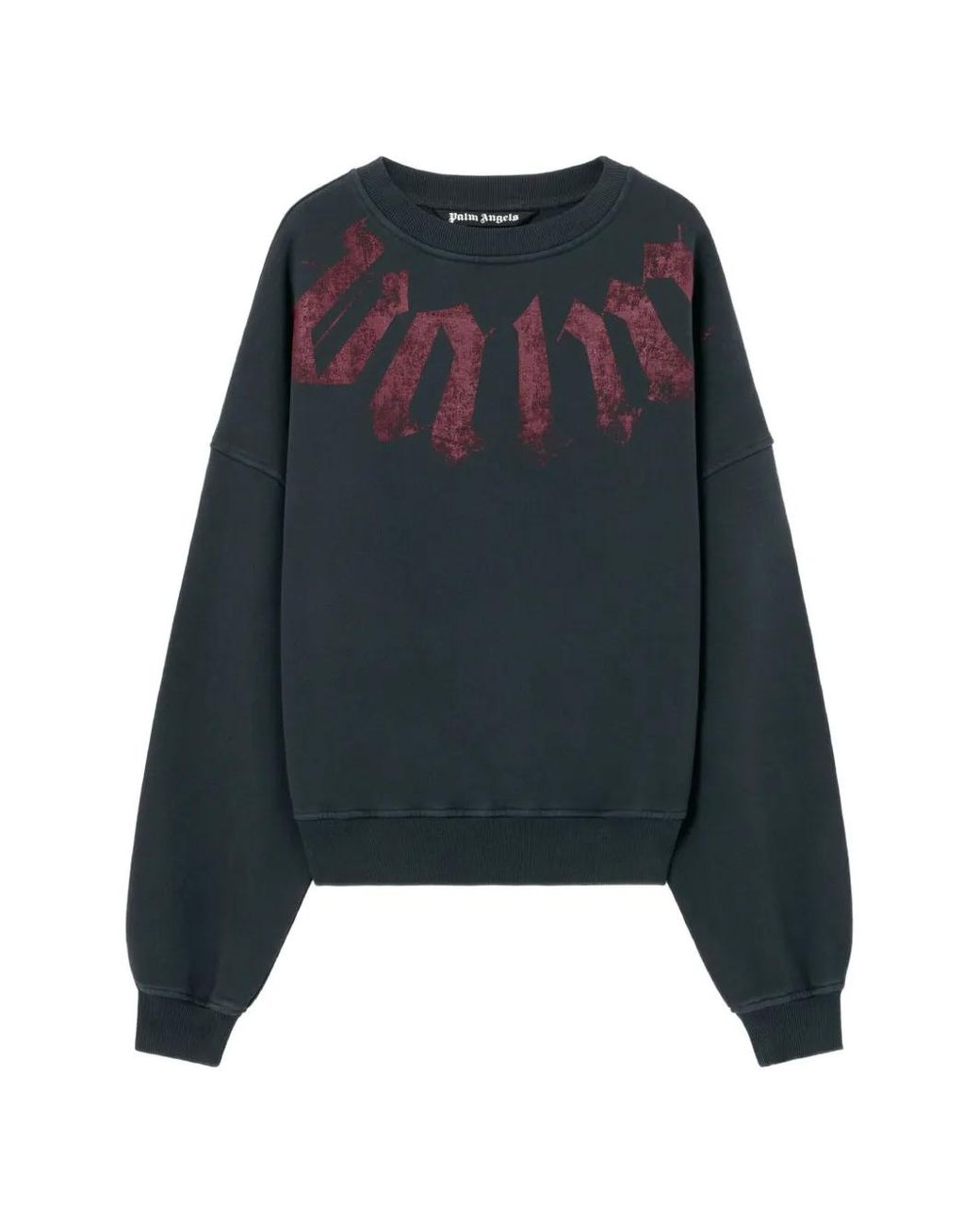 Palm Angels Blue Neck-Logo Sweatshirt for men