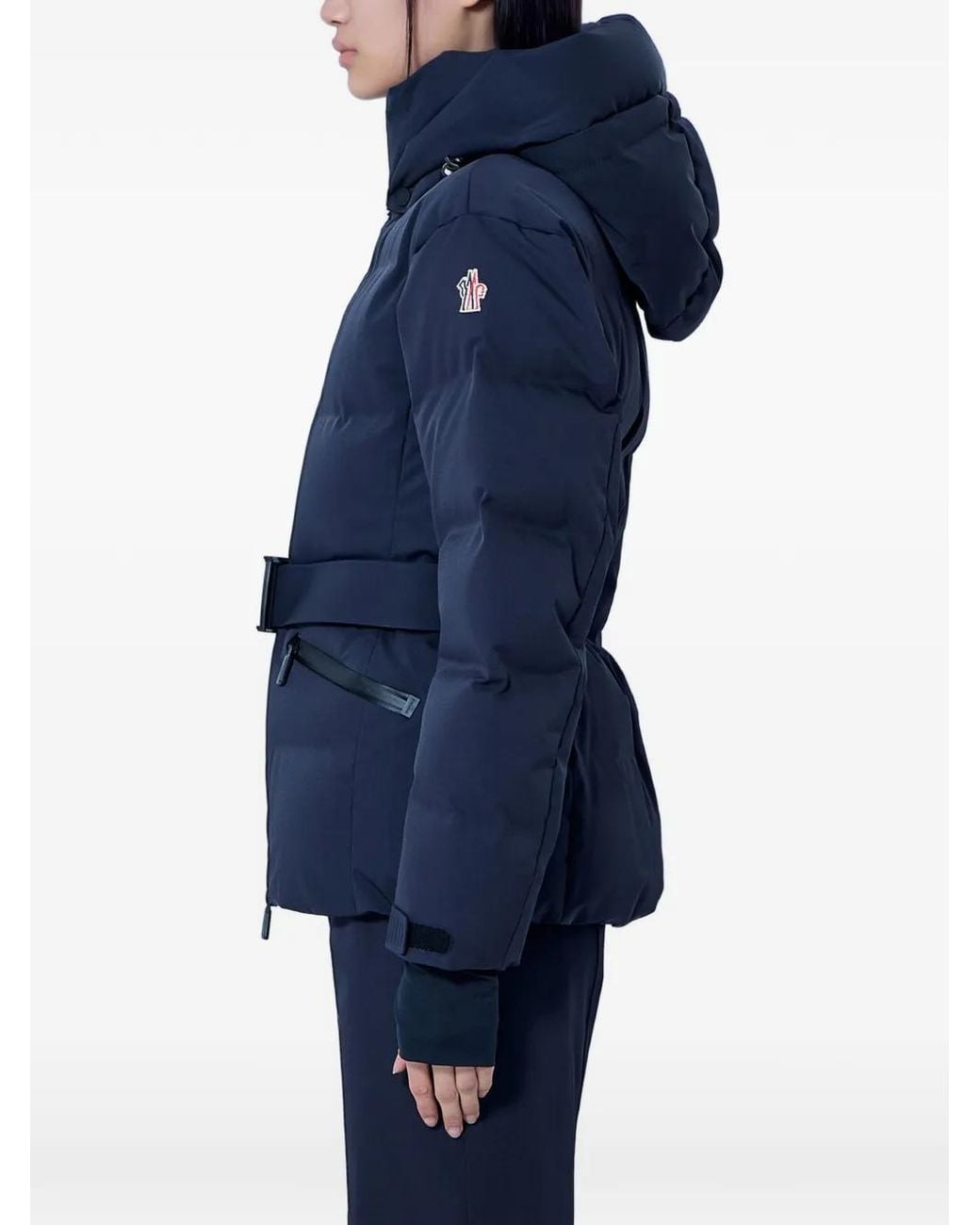 Moncler Blue Tolima Belted Quilted Jacket