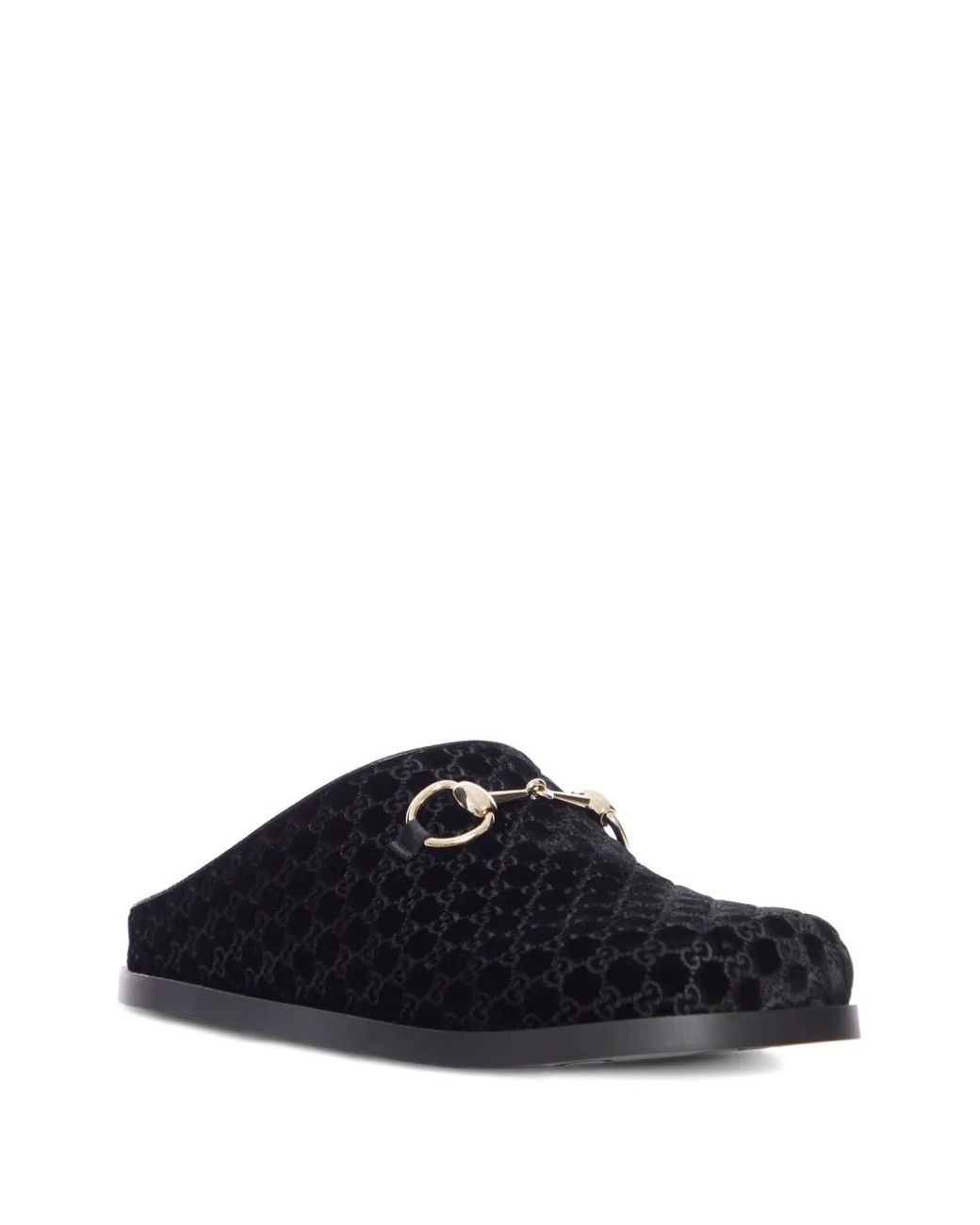 Gucci Black Gg-Pattern Mules