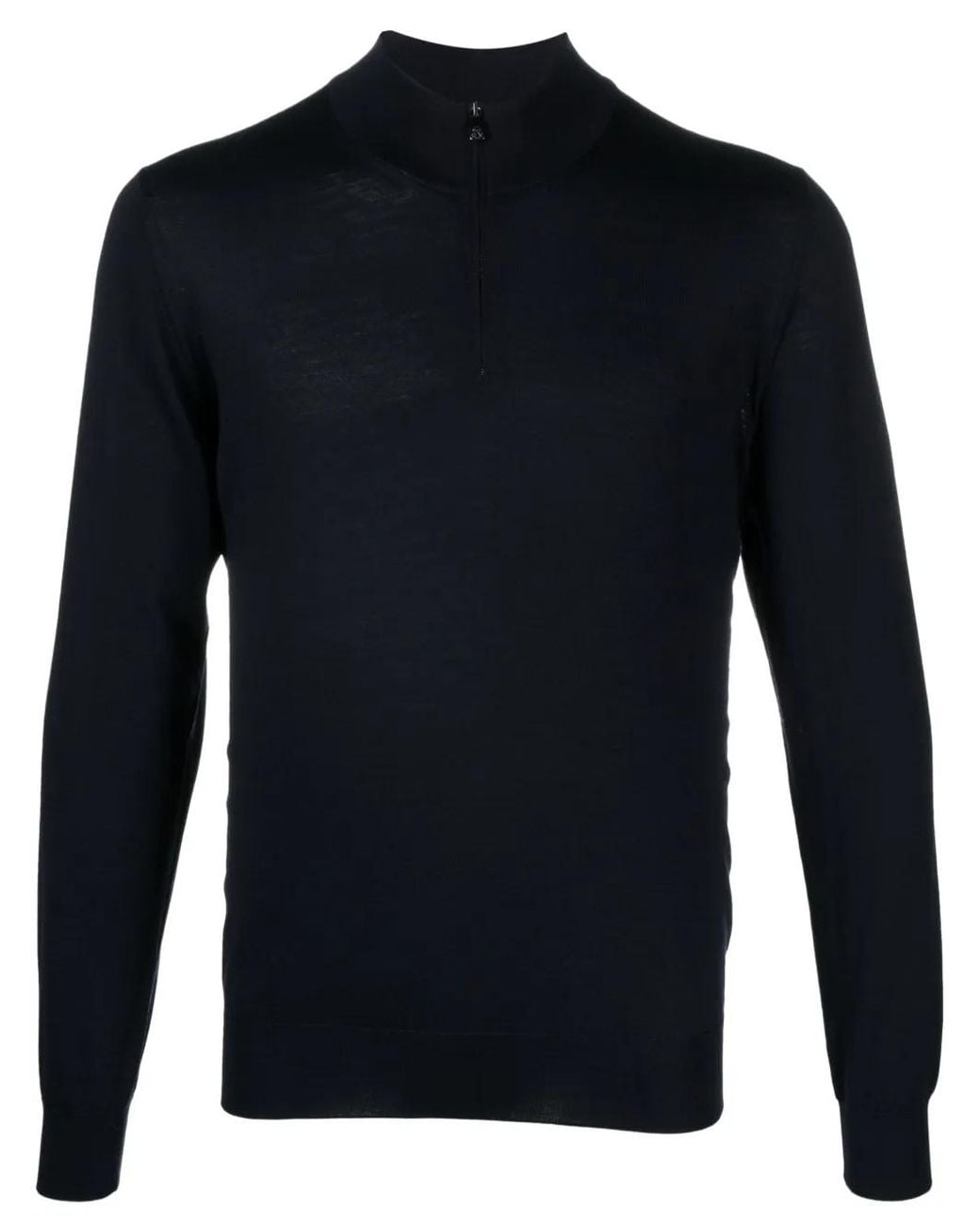 Corneliani Blue Half-Zip Fine-Knit Jumper for men