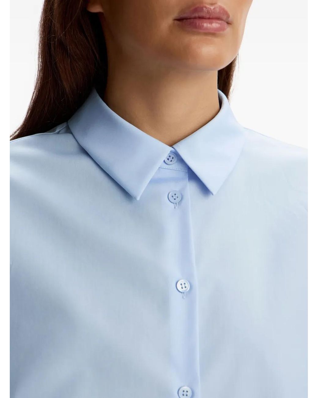12 STOREEZ Blue Mercerised-Cotton Shirt