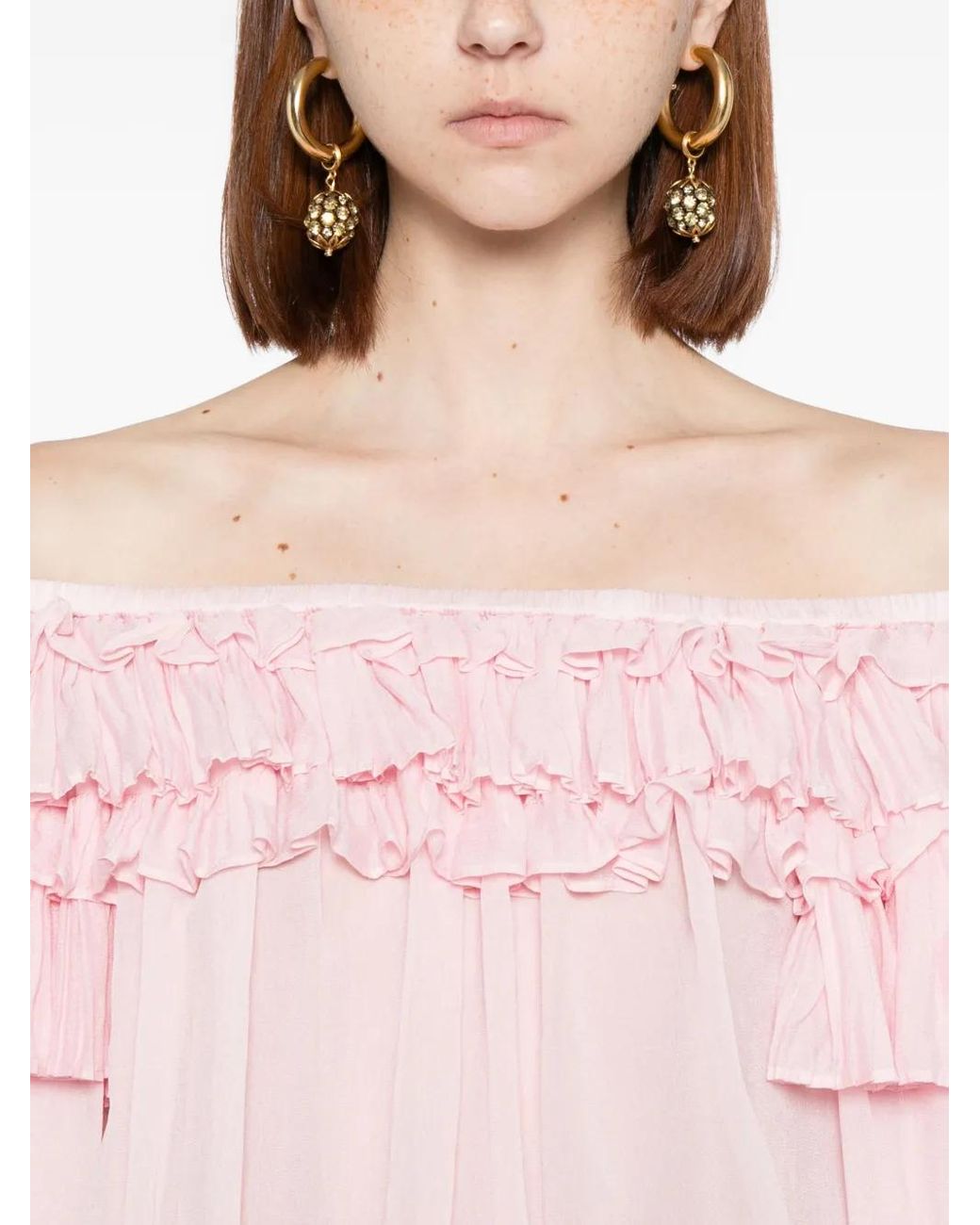 Cynthia Rowley Pink Ruffled Blouse