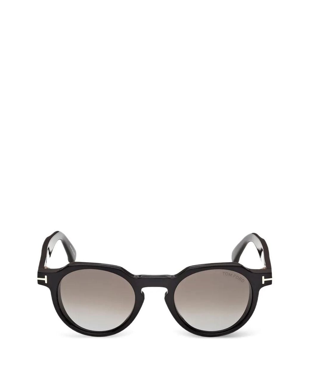 Tom Ford Black Thomas Oval-Frame Sunglasses