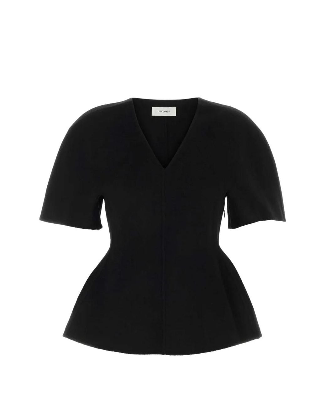 Lisa Yang Black V-Neck Peplum Top