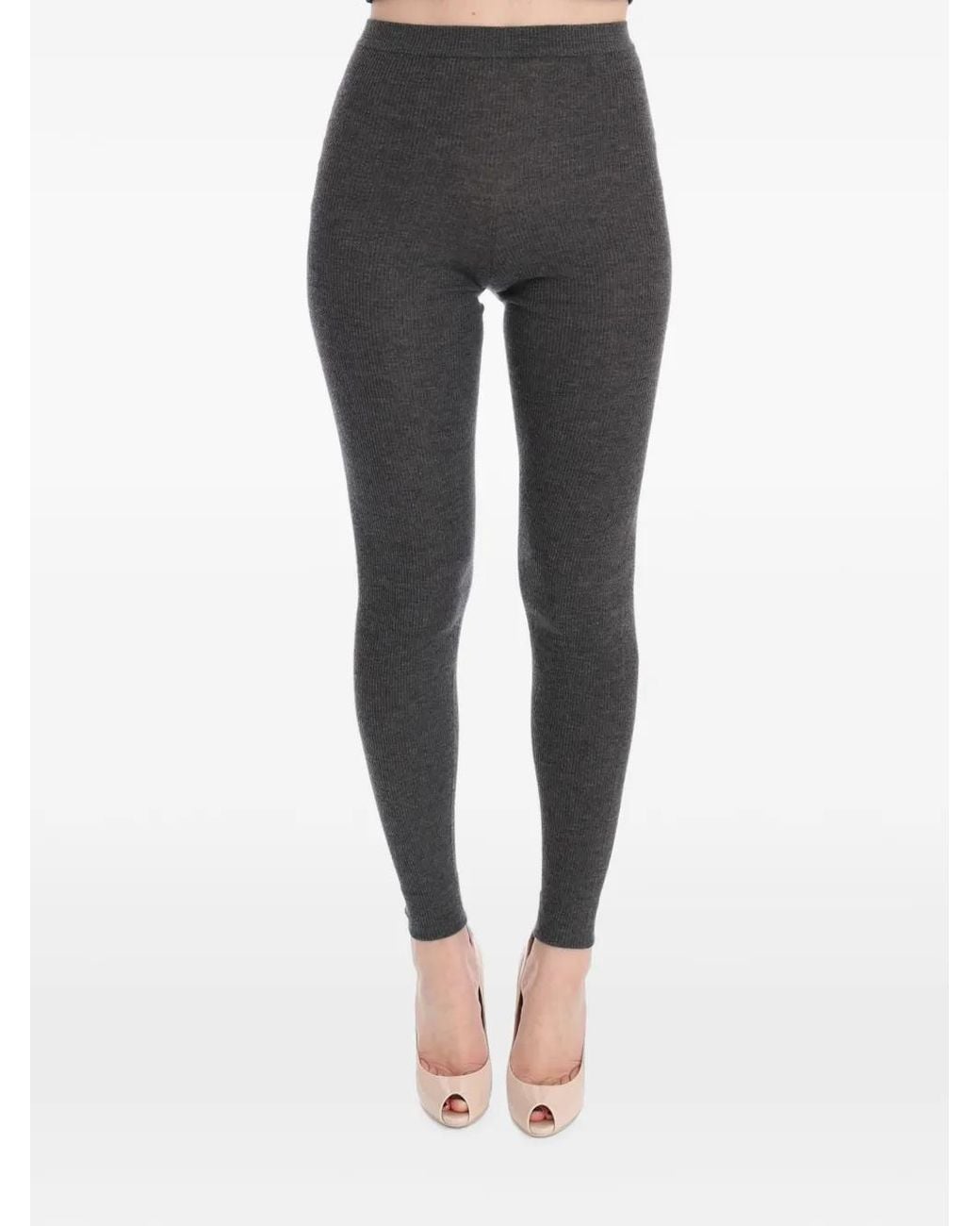 Dolce & Gabbana Gray Ribbed-Knit Trousers