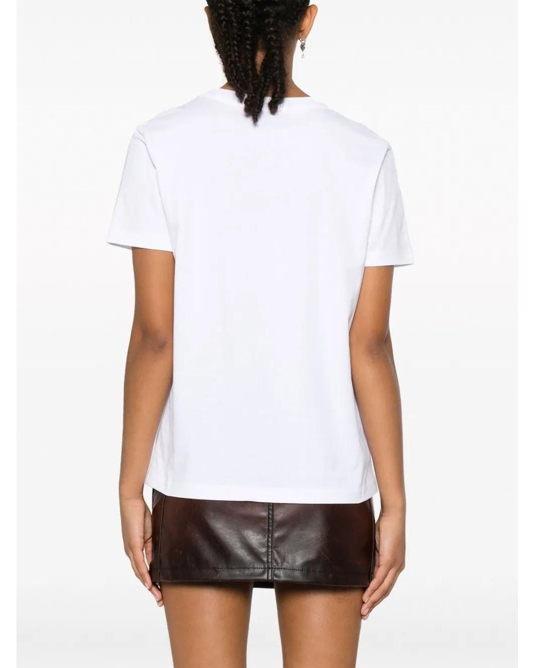 Moschino White Logo-Print Cotton T-Shirt
