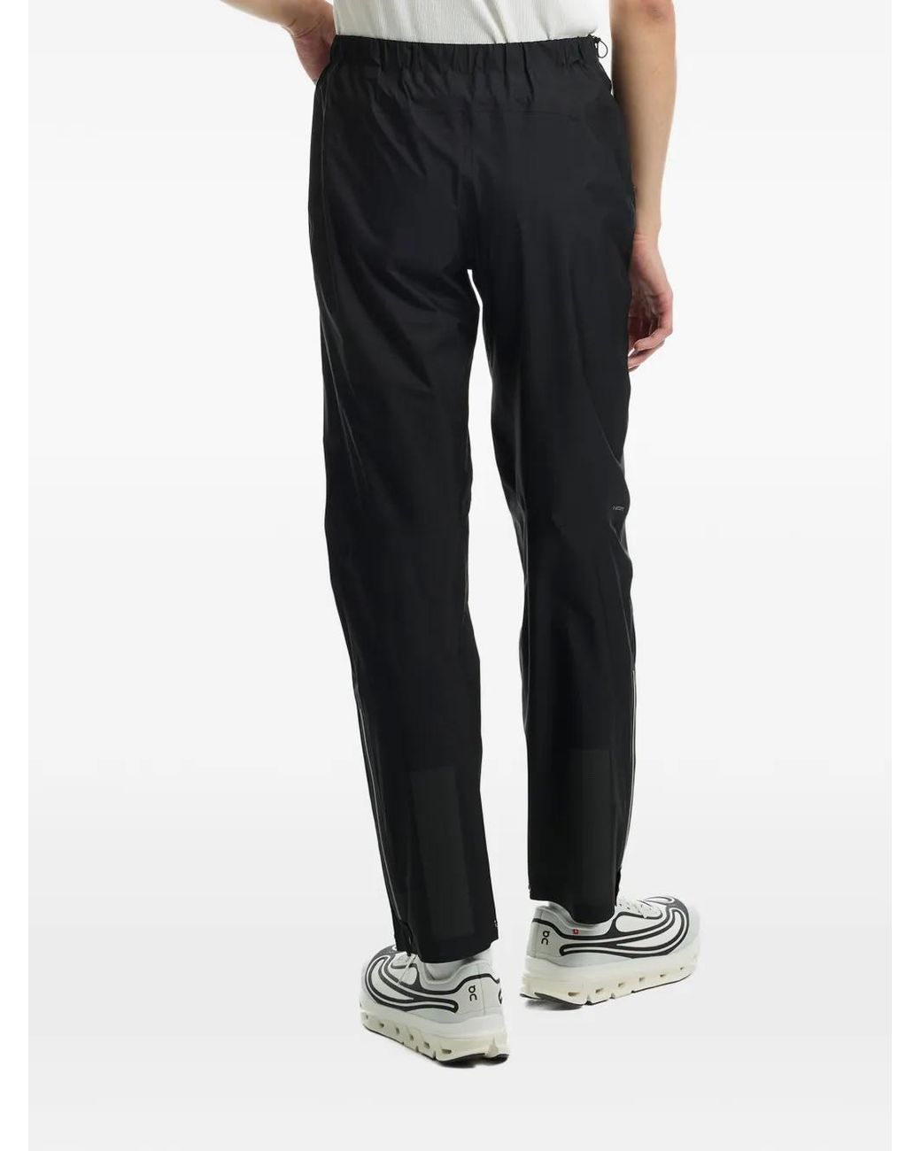 Satisfy Gray Elasticated-Waistband Logo-Patch Trousers for men