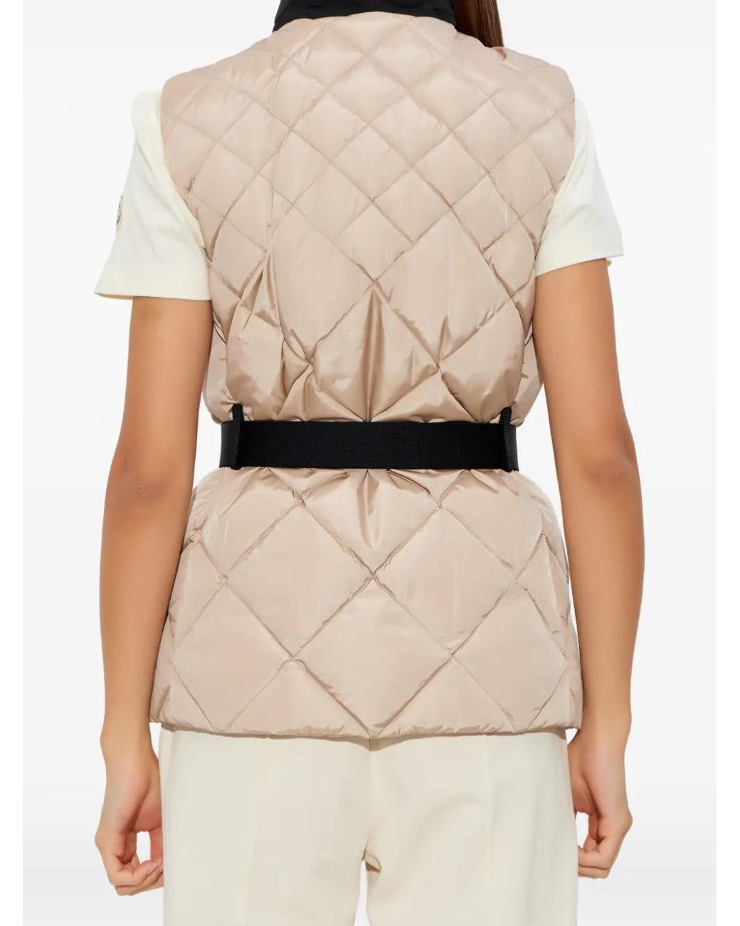 Moncler Natural Quilted Belted Gilet