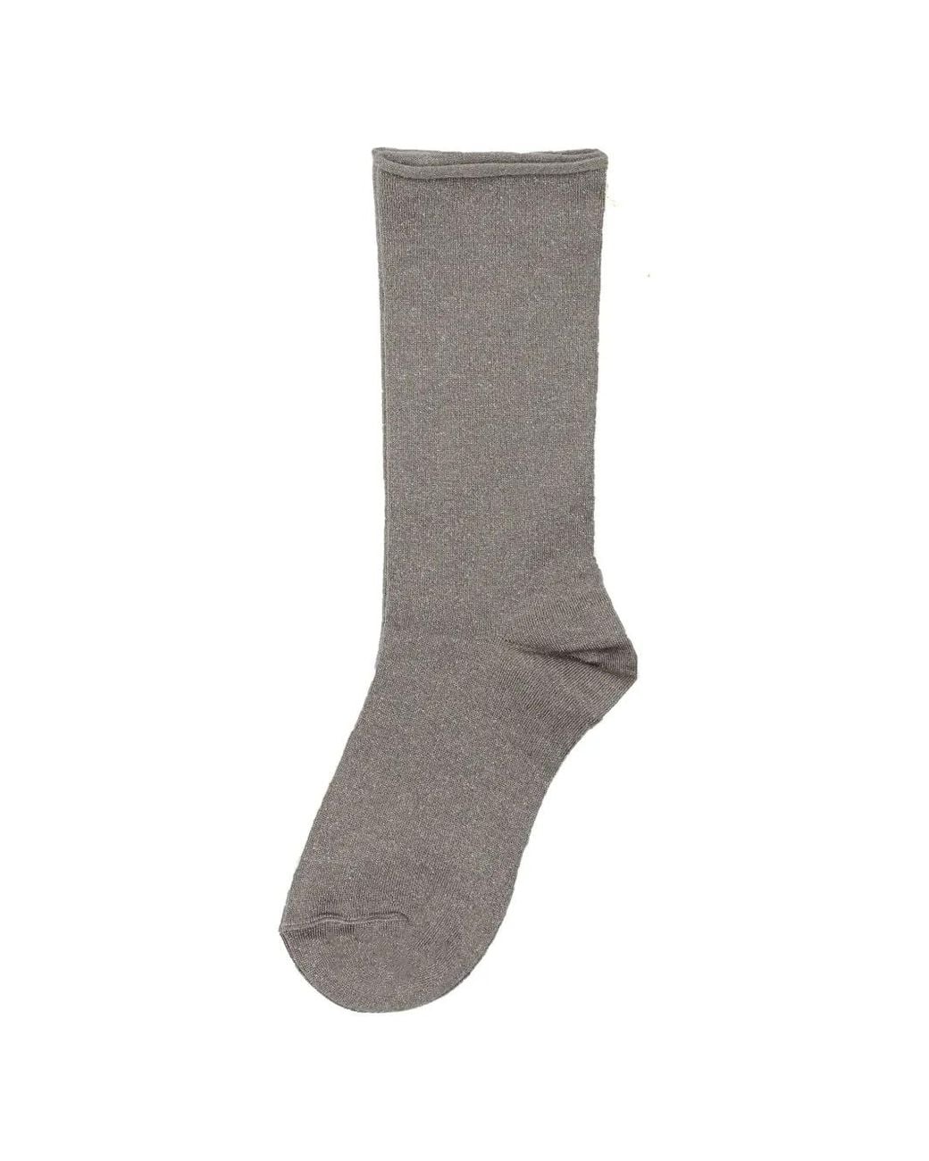 Brunello Cucinelli Gray Metallic-Effect Fine-Knit Socks