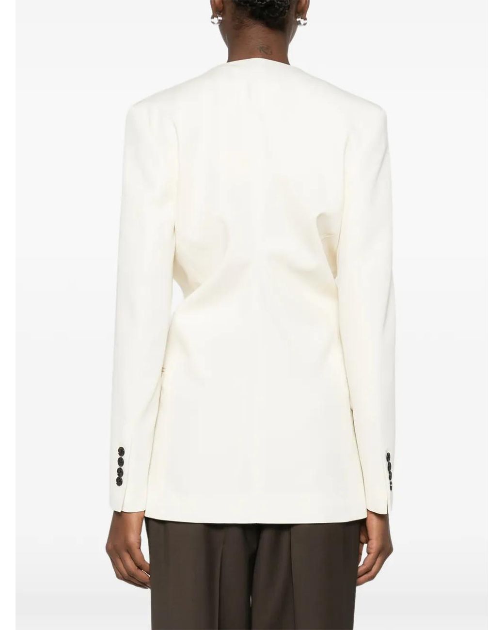 Totême  White Slouch Buttoned Blazer
