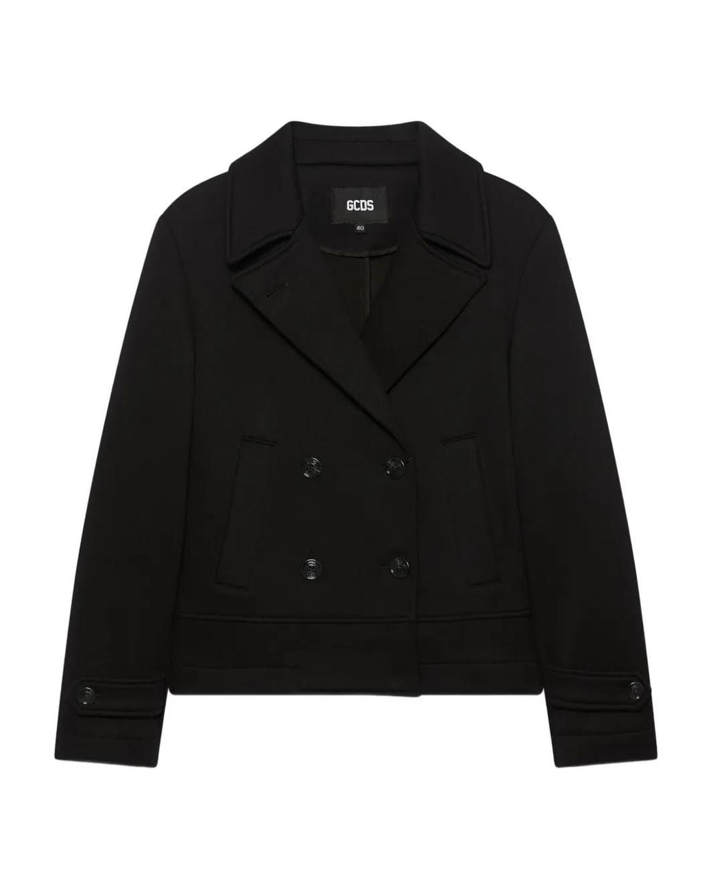 Gcds Black Double-Breasted Welt-Pocket Jacket
