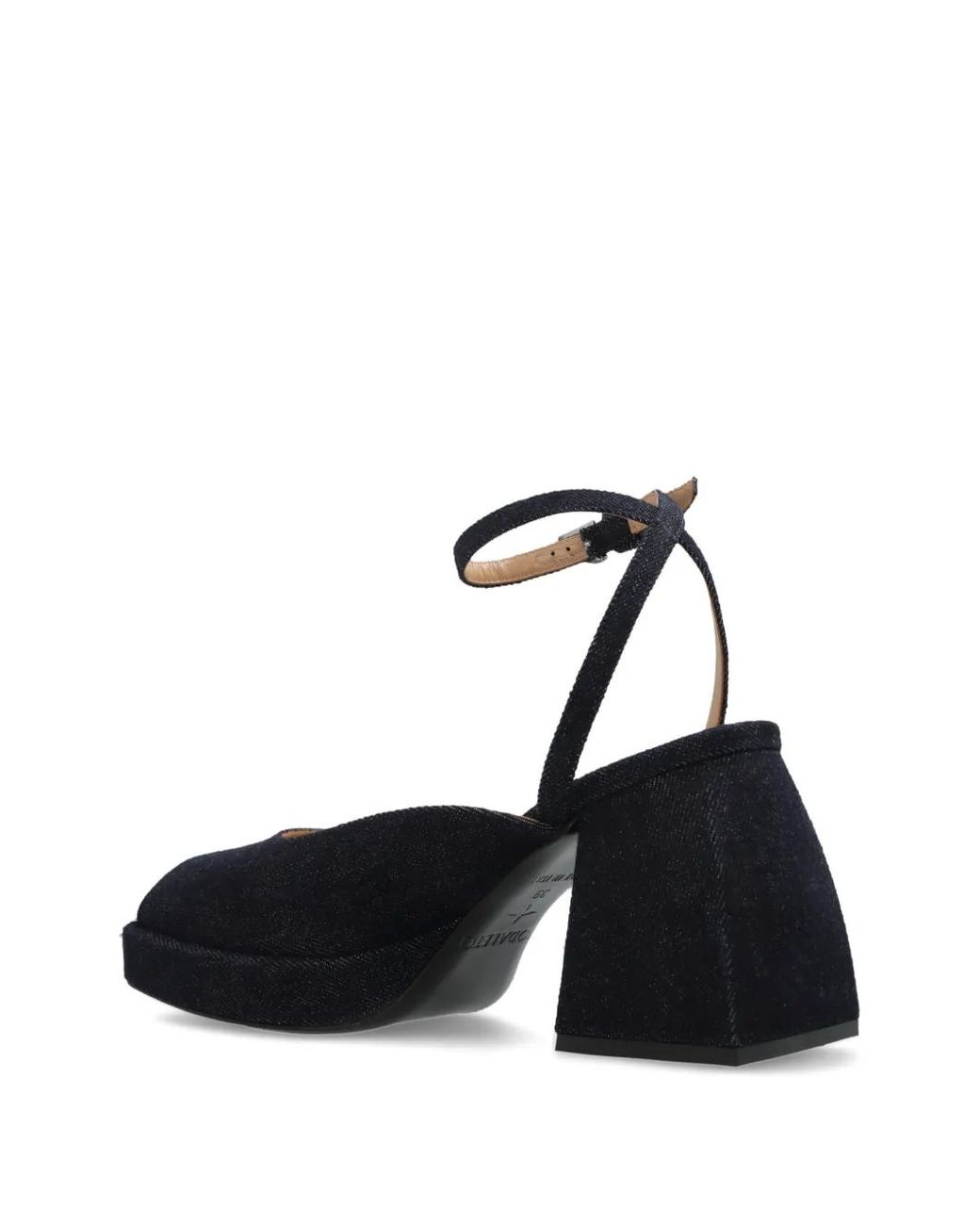 NODALETO White Platform Denim Pumps