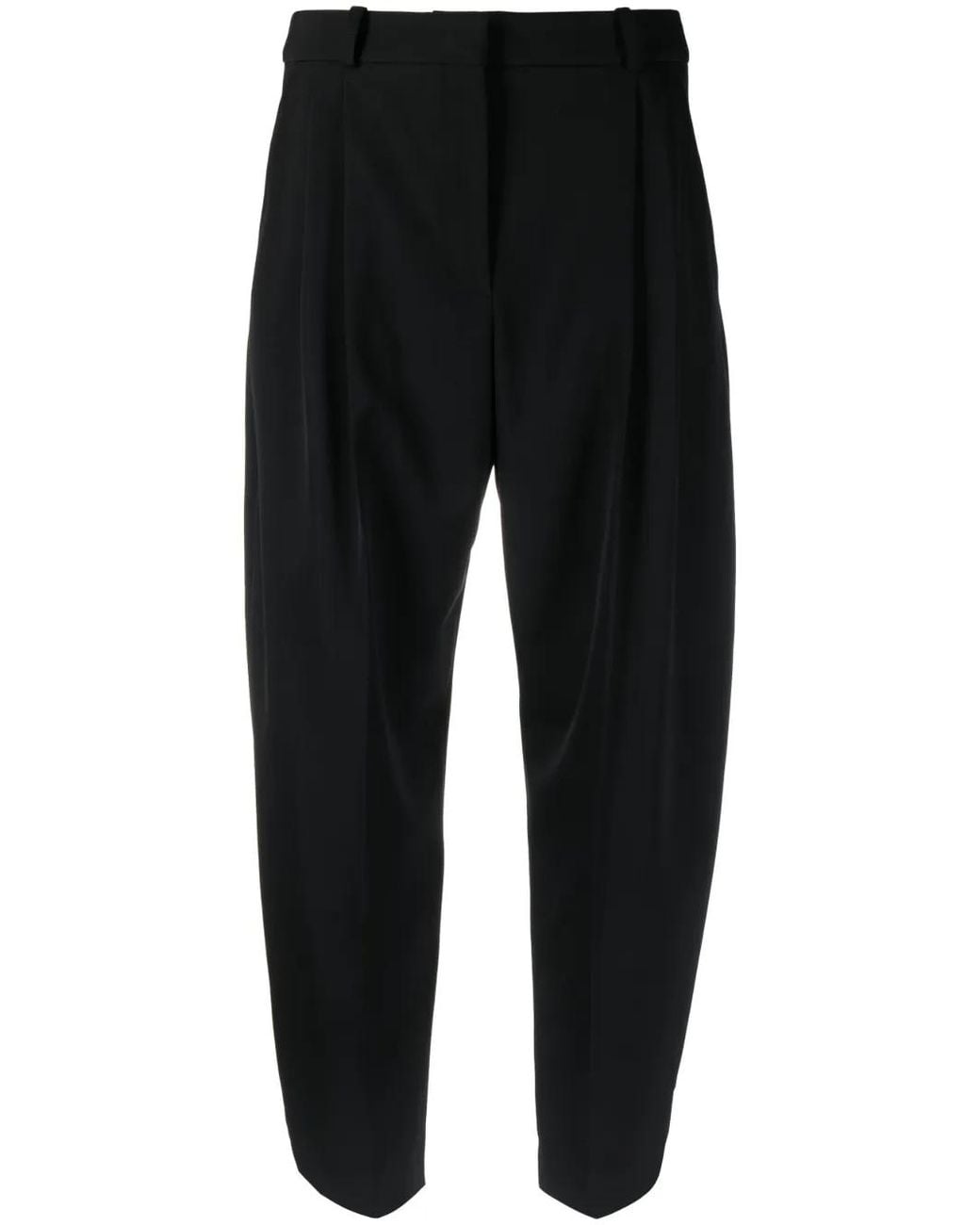 Stella McCartney Black Pleated High-Rise Wool Pants