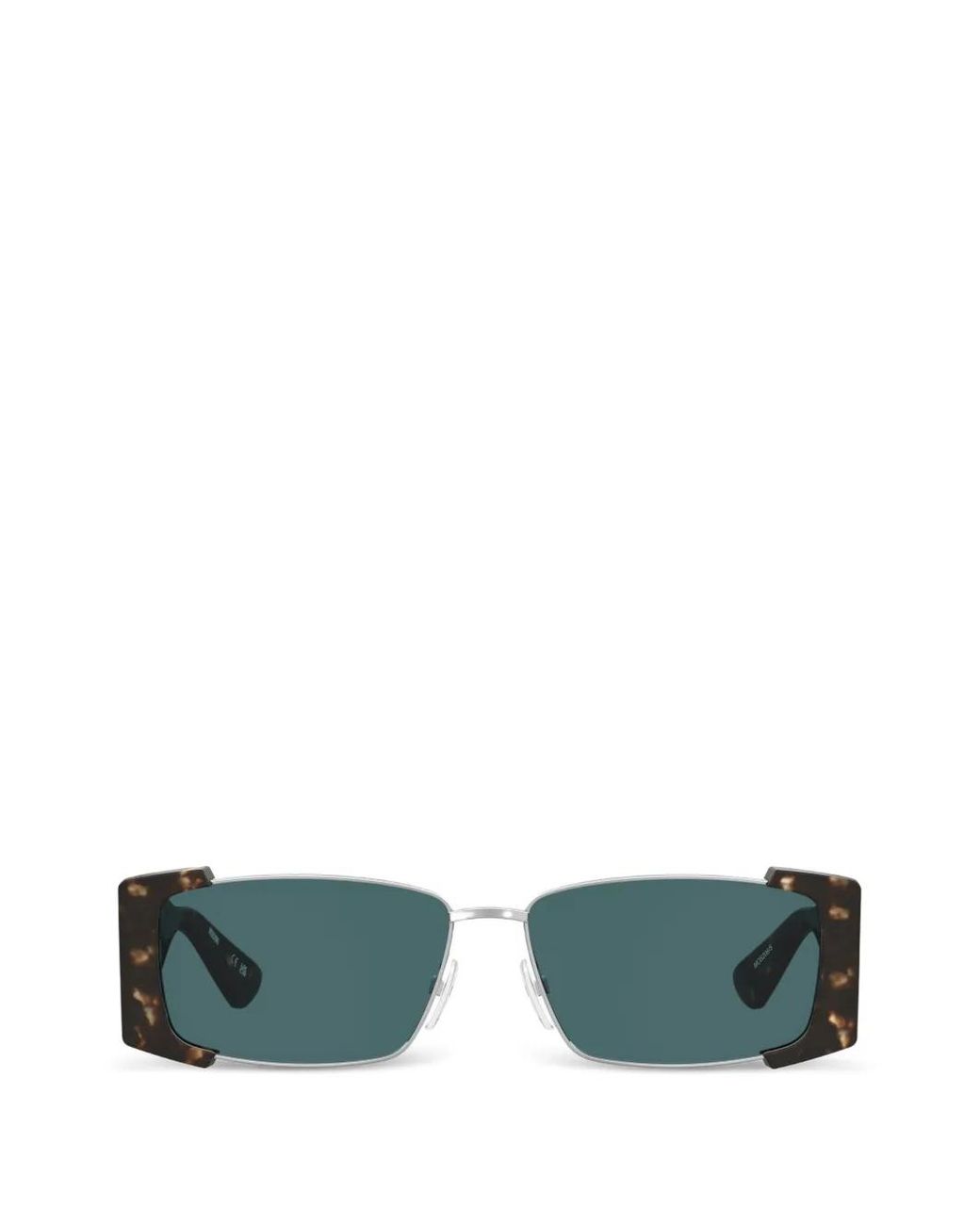 Moschino Green Tortoiseshell-Effect Rectangle-Frame Sunglasses