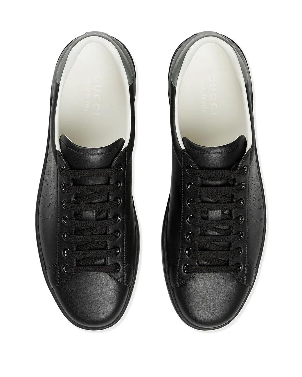 Gucci Black New Ace Perforated Leather Mid-top Trainers for men