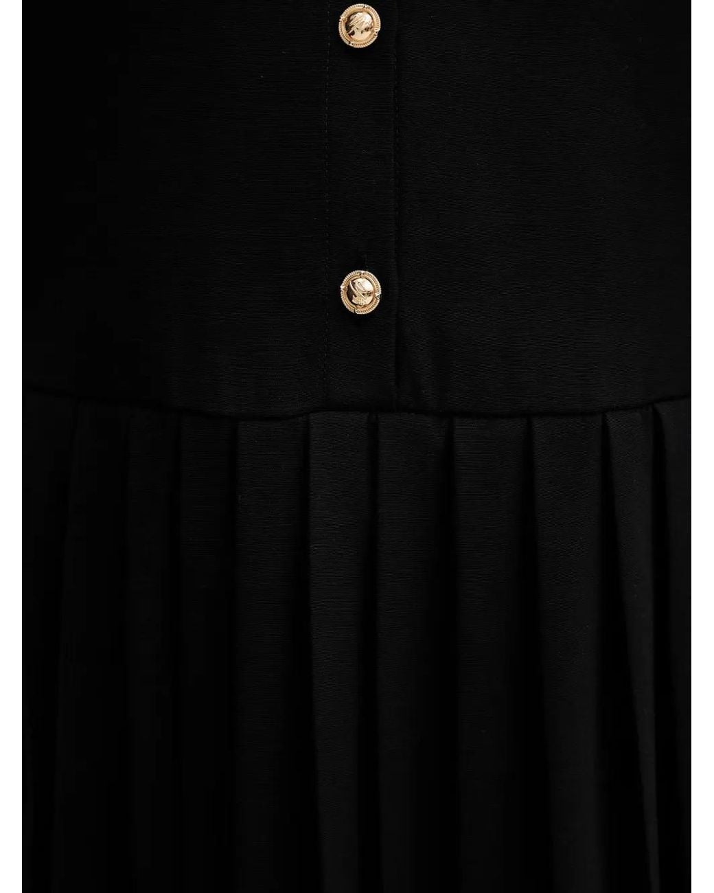 Silvian Heach Black Robe Plissée À Détail De Foulard