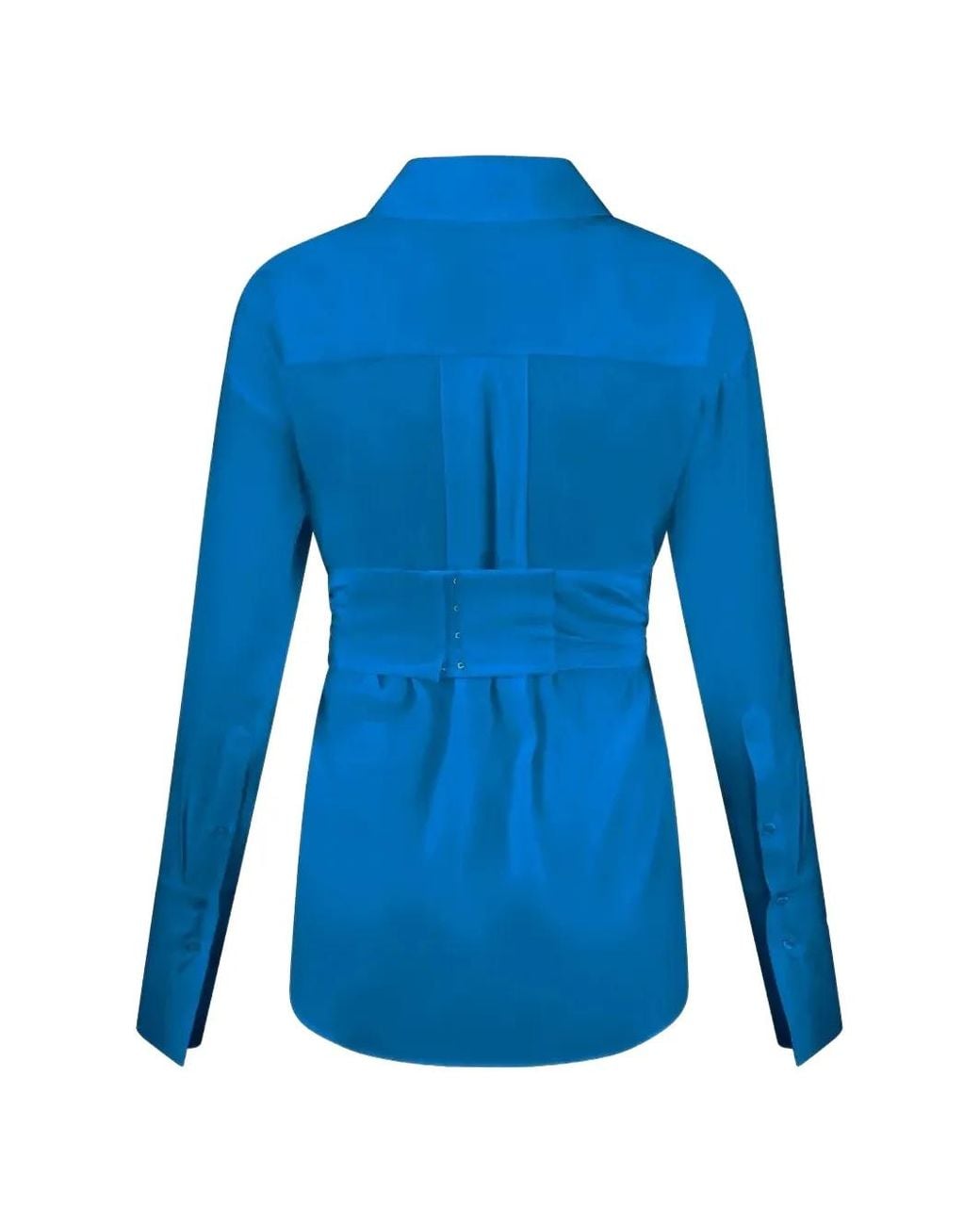 GAUGE81 Blue Sabinas Silk Wrap Shirt