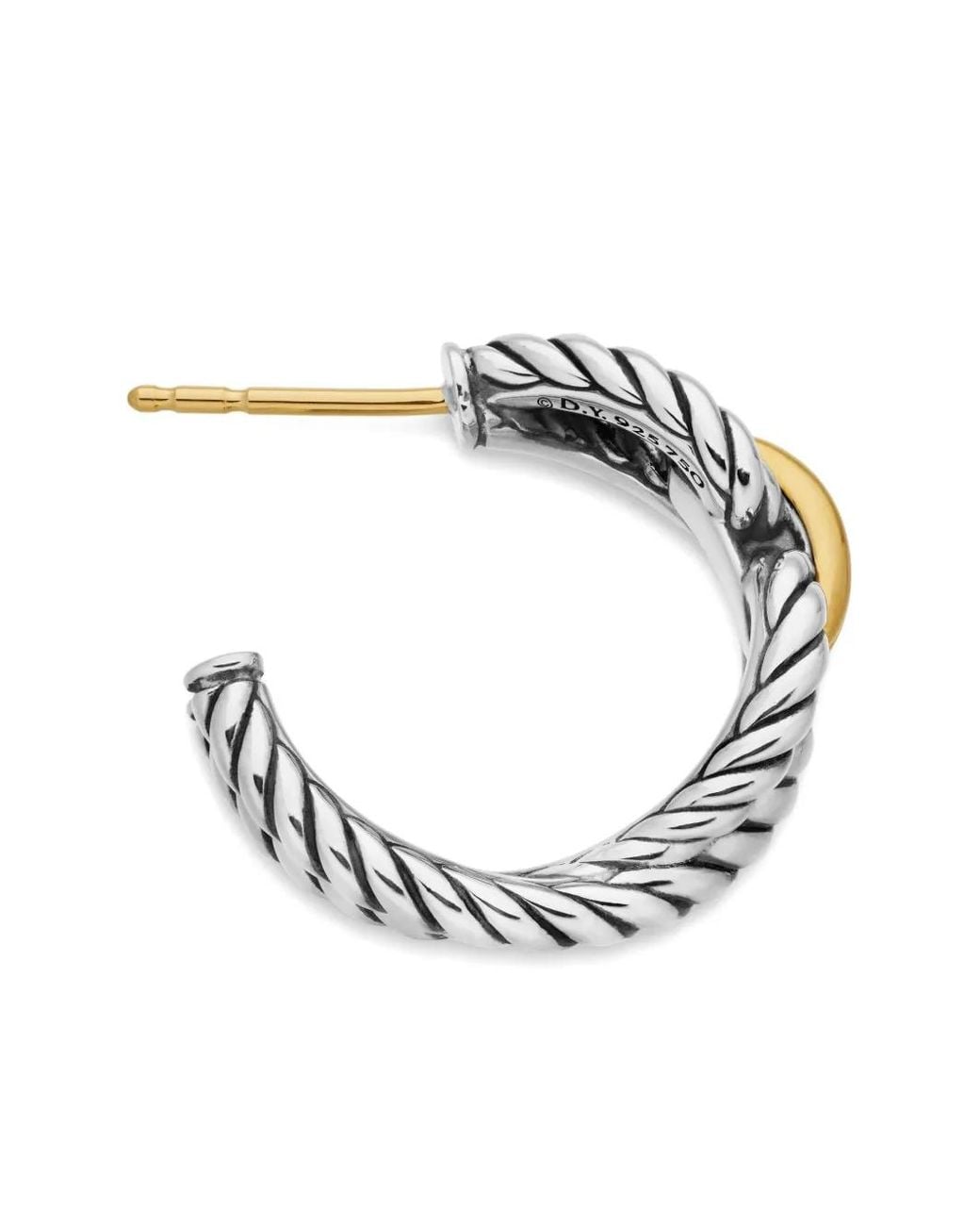 David Yurman Metallic 18Kt And Sterling Cable Loop Hoop Earrings (22Mm)