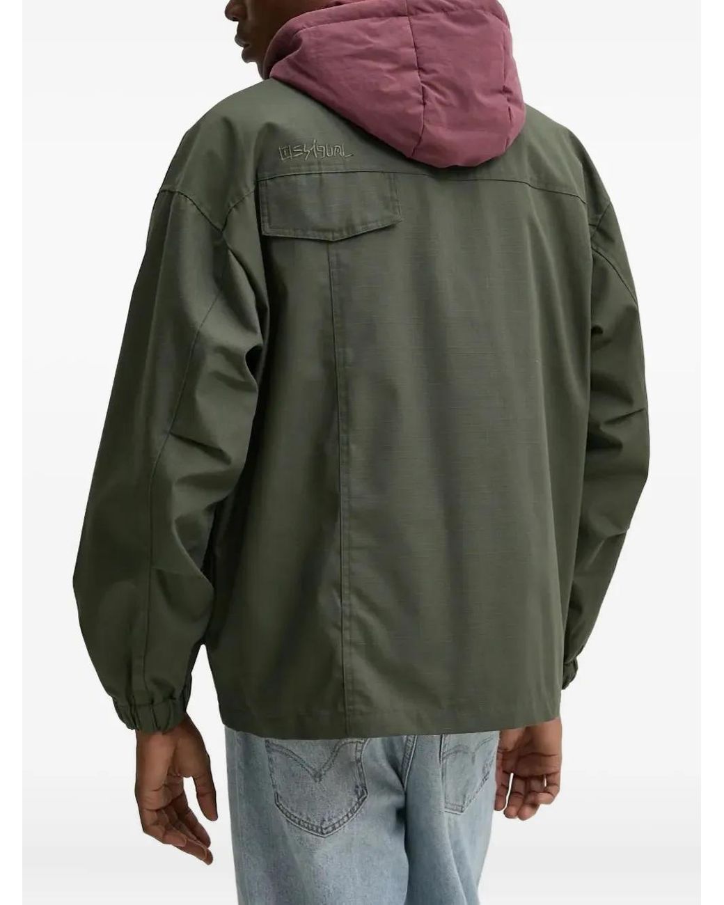 Desigual Purple Two-Way Flap-Pocket Hooded Jacket for men