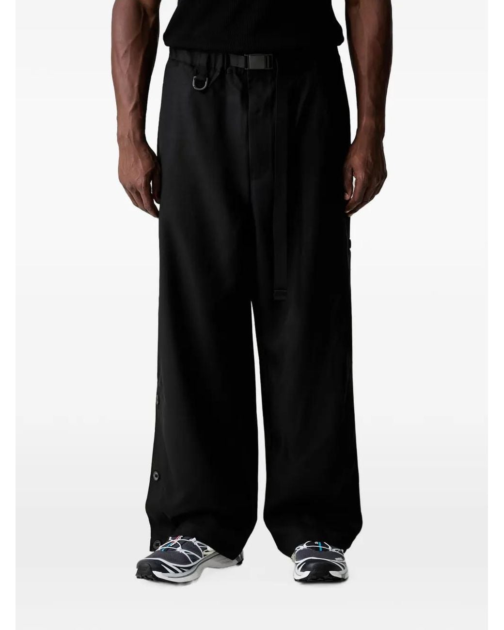 Y-3 Gray Pantalon Ceinturé À Fermeture Bouton for men