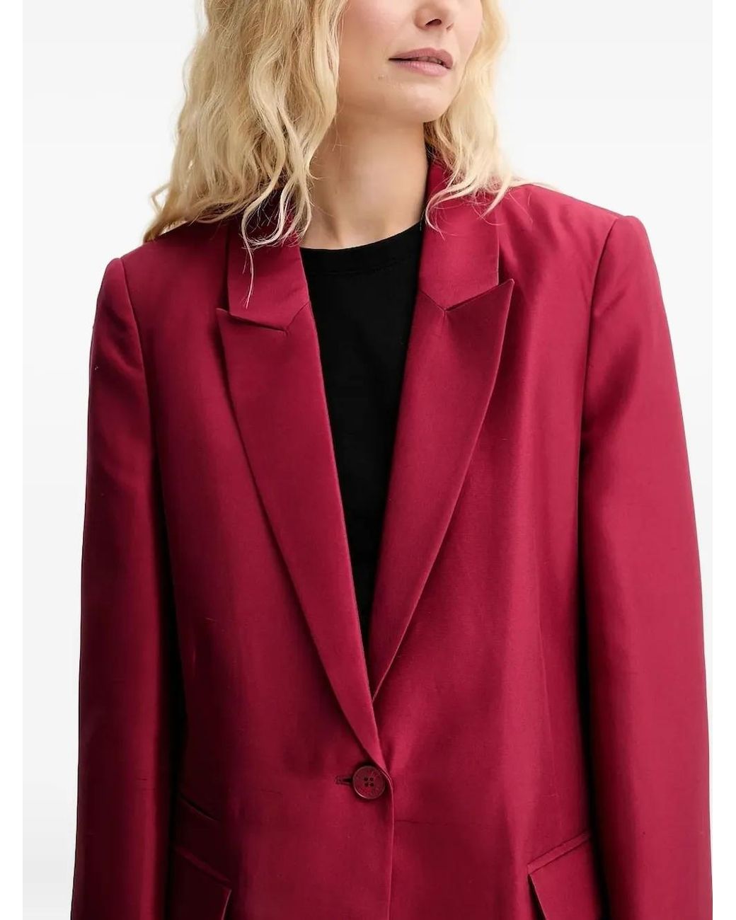 Munthe Red Patton Single-Breasted Blazer