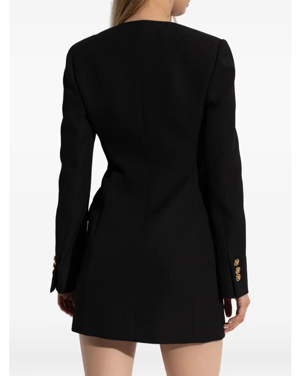 Versace Black Double-Breasted Blazer Dress