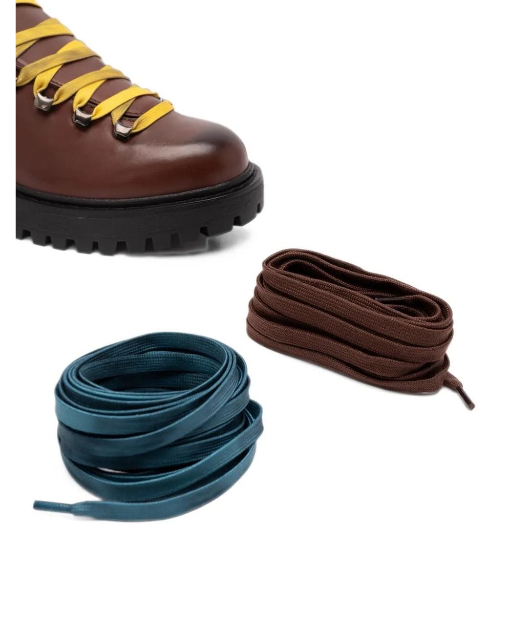 Prada Brown Antiqued Leather Lace-Up Ankle Boots for men