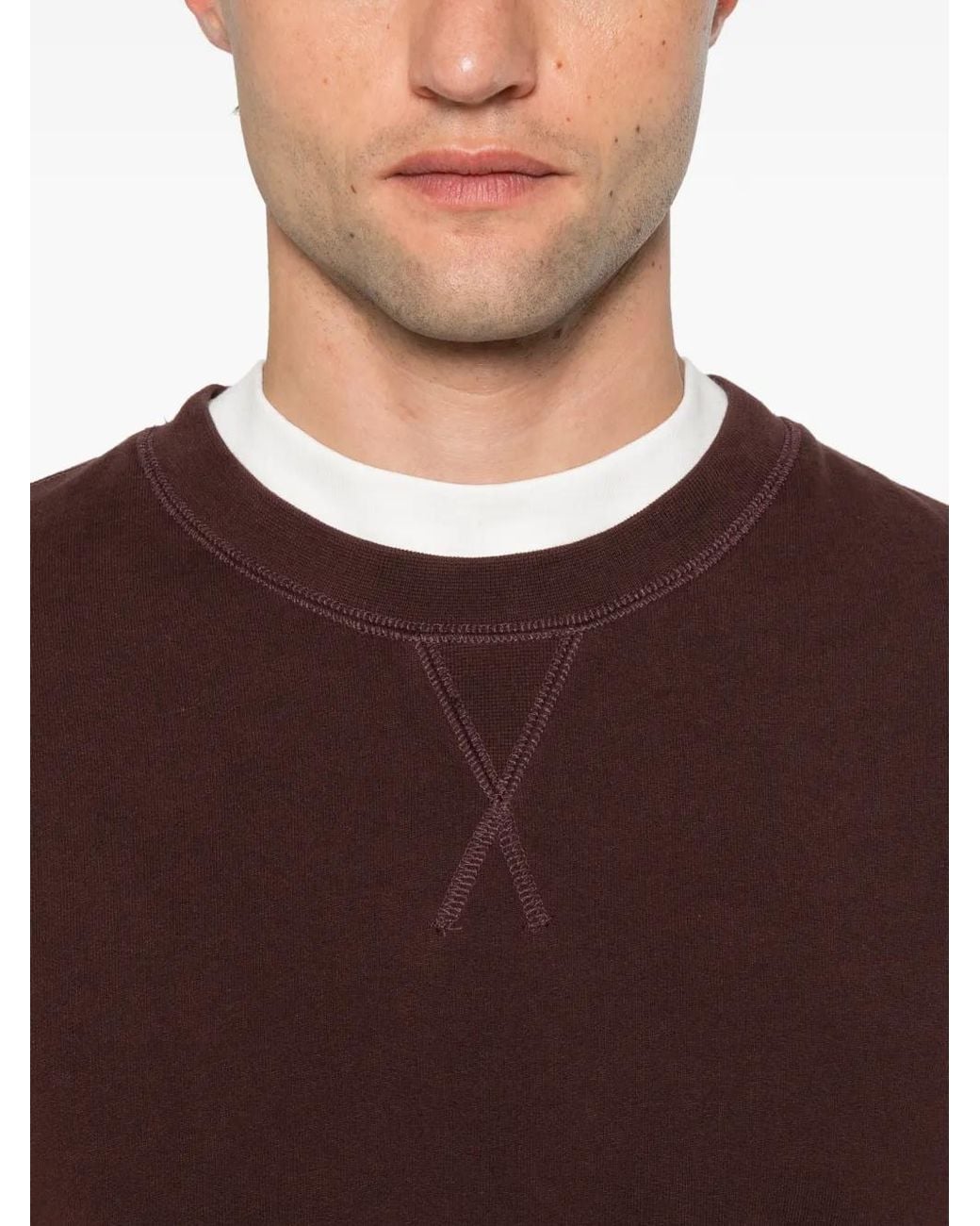 Sunspel Brown Crew-Neck Sweatshirt for men