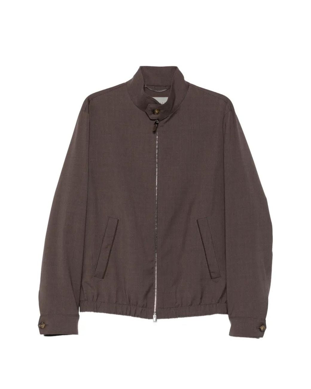 Canali Brown Zip-Fastening Long-Sleeve Jacket for men