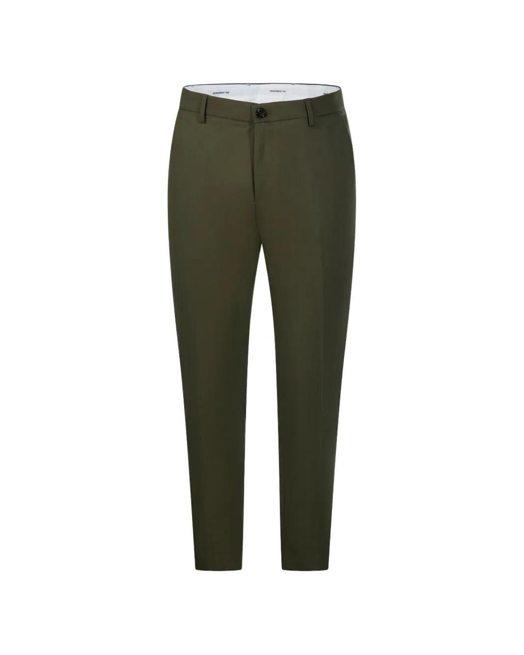 Department 5 Green Logo-Patch Straight-Leg Trousers for men
