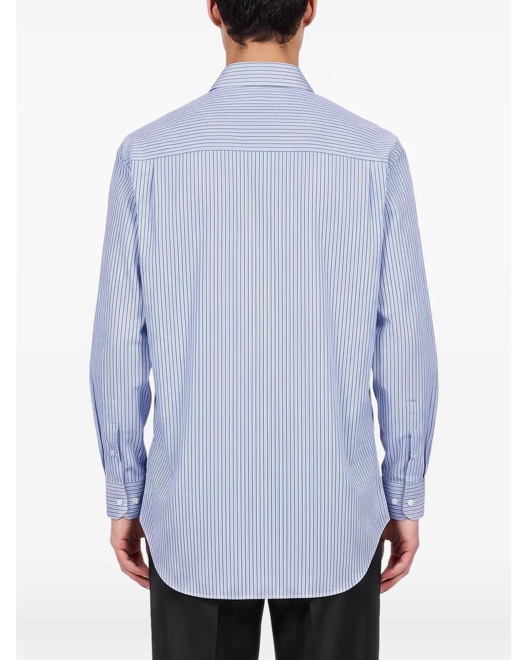 Comme des Garçons Blue Vertical-Stripe Shirt for men