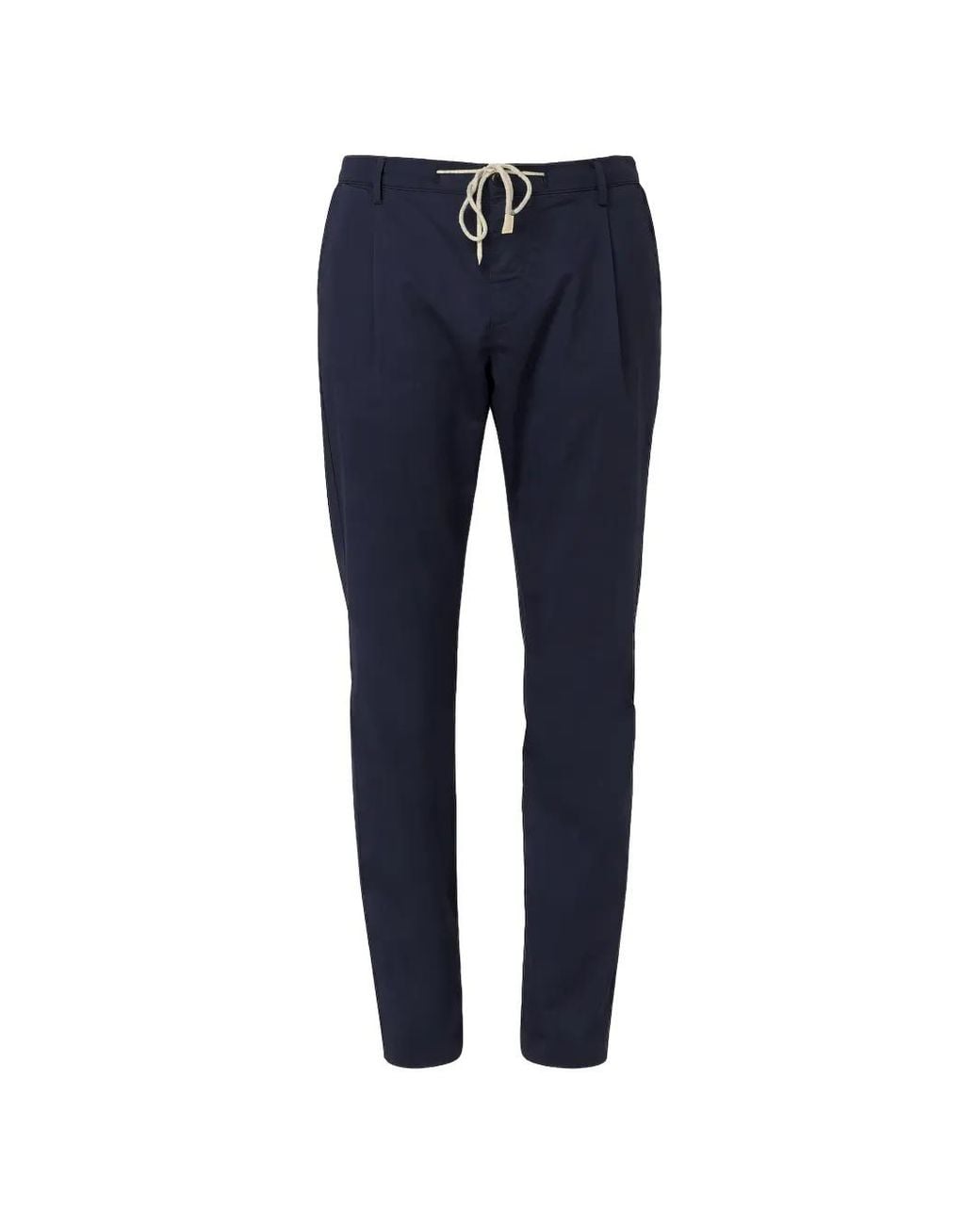 Eleventy Blue Drawstring Pleated Trousers for men