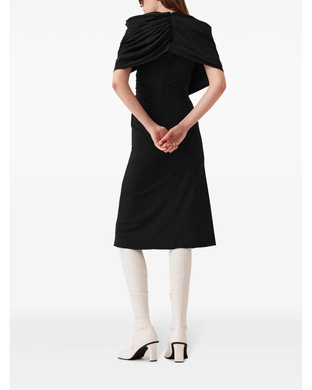 Stella McCartney Gedrapeerde Midi-Jurk in het Black