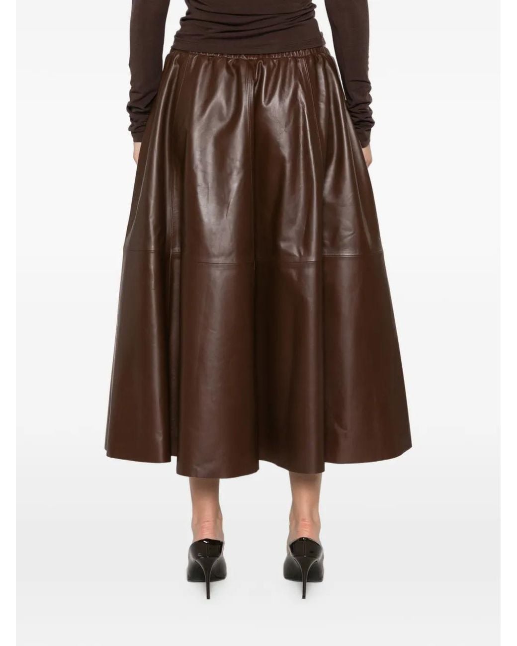 Gonna Lunga Con Inserti di Alberta Ferretti in Brown