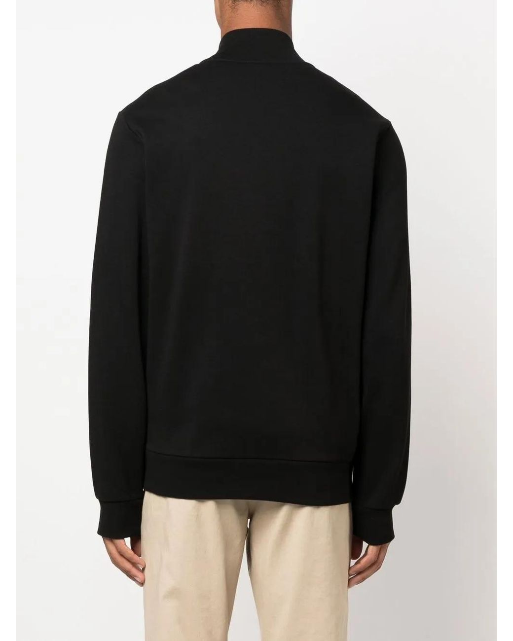 Lacoste Black High-Neck Zip-Fastening Sweatshirt for men