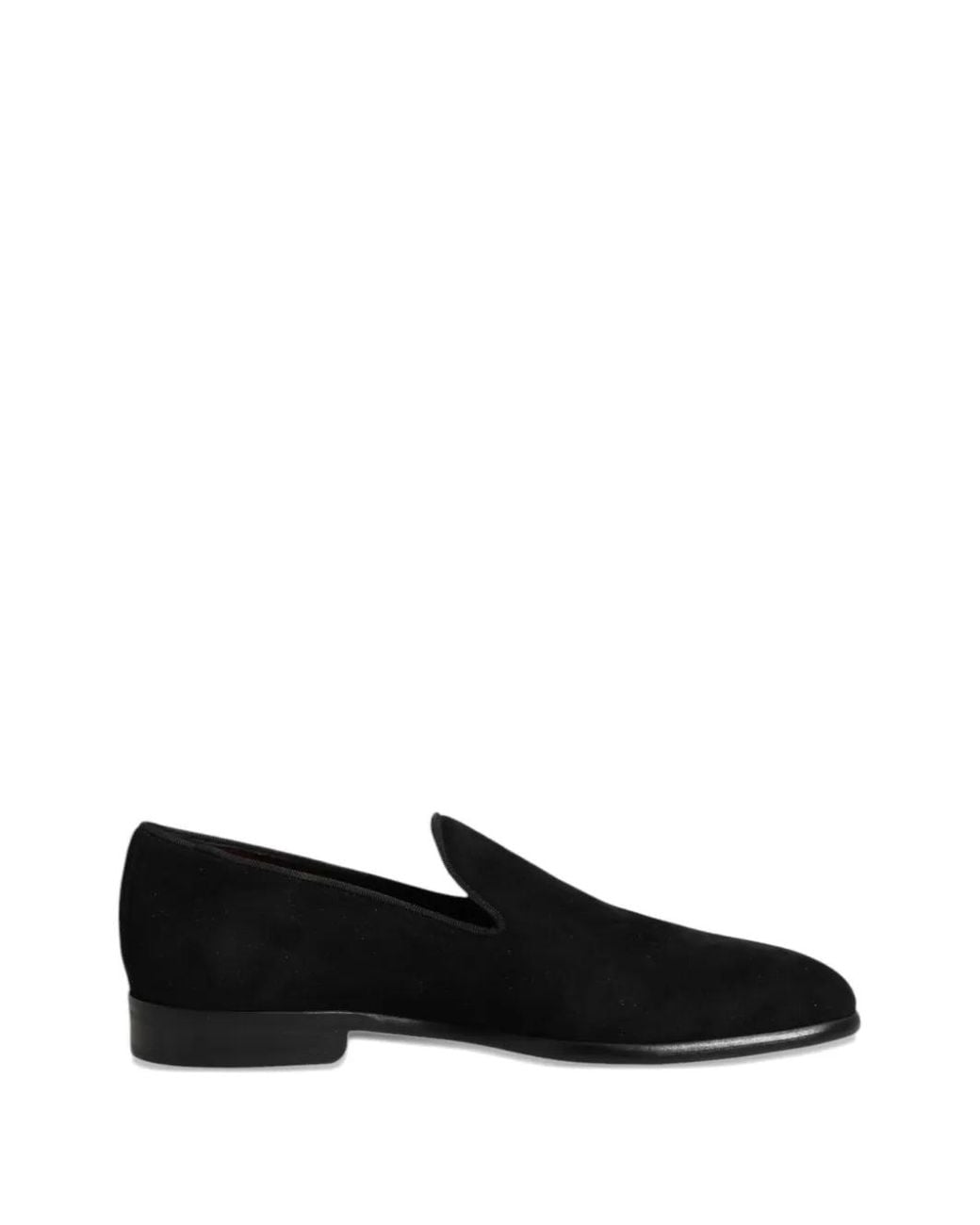 Dolce & Gabbana Black Suede Slip-On Loafers for men