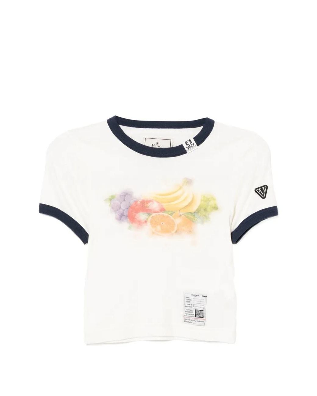 Maison Mihara Yasuhiro White Fruit Printed Ringer Mini T-Shirt