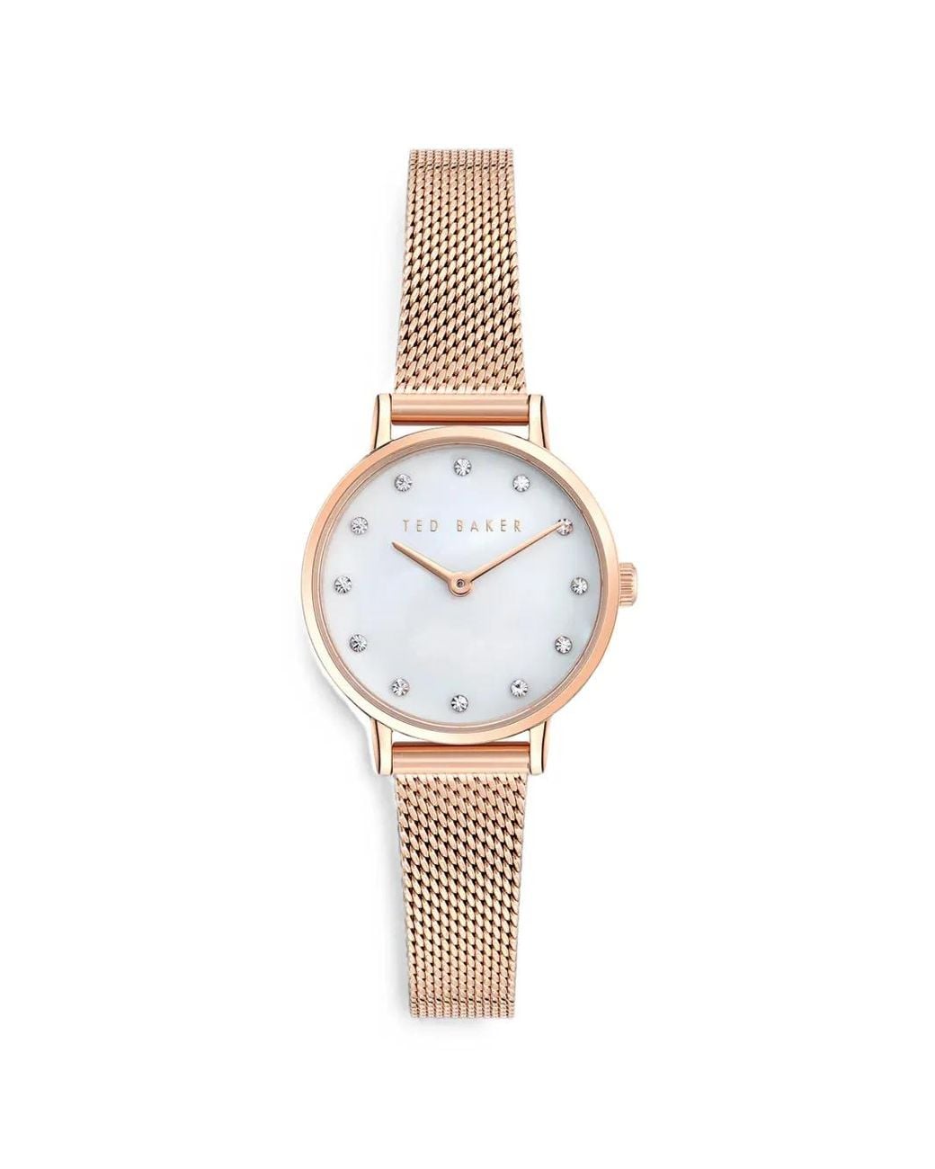Ted Baker White Staciie Mesh-Strap 34Mm Watch