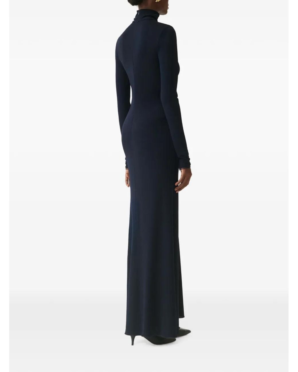 Fabiana Filippi Blue High-Neck Maxi Dress