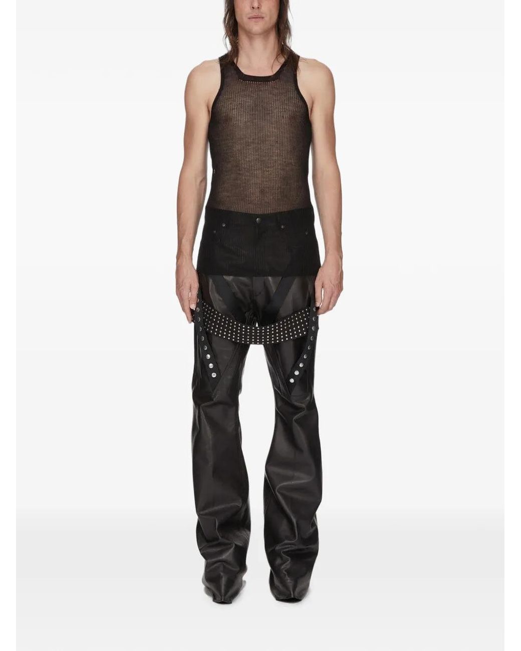 Rick Owens Black Ribbed Top for men