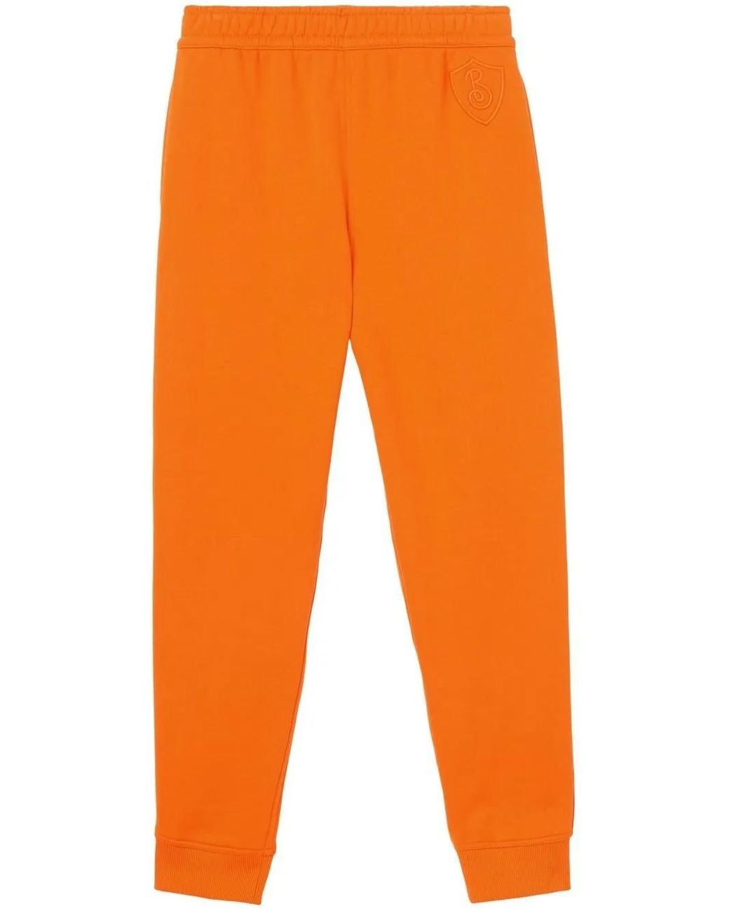 Burberry Orange Pantalon De Jogging À Patch Logo
