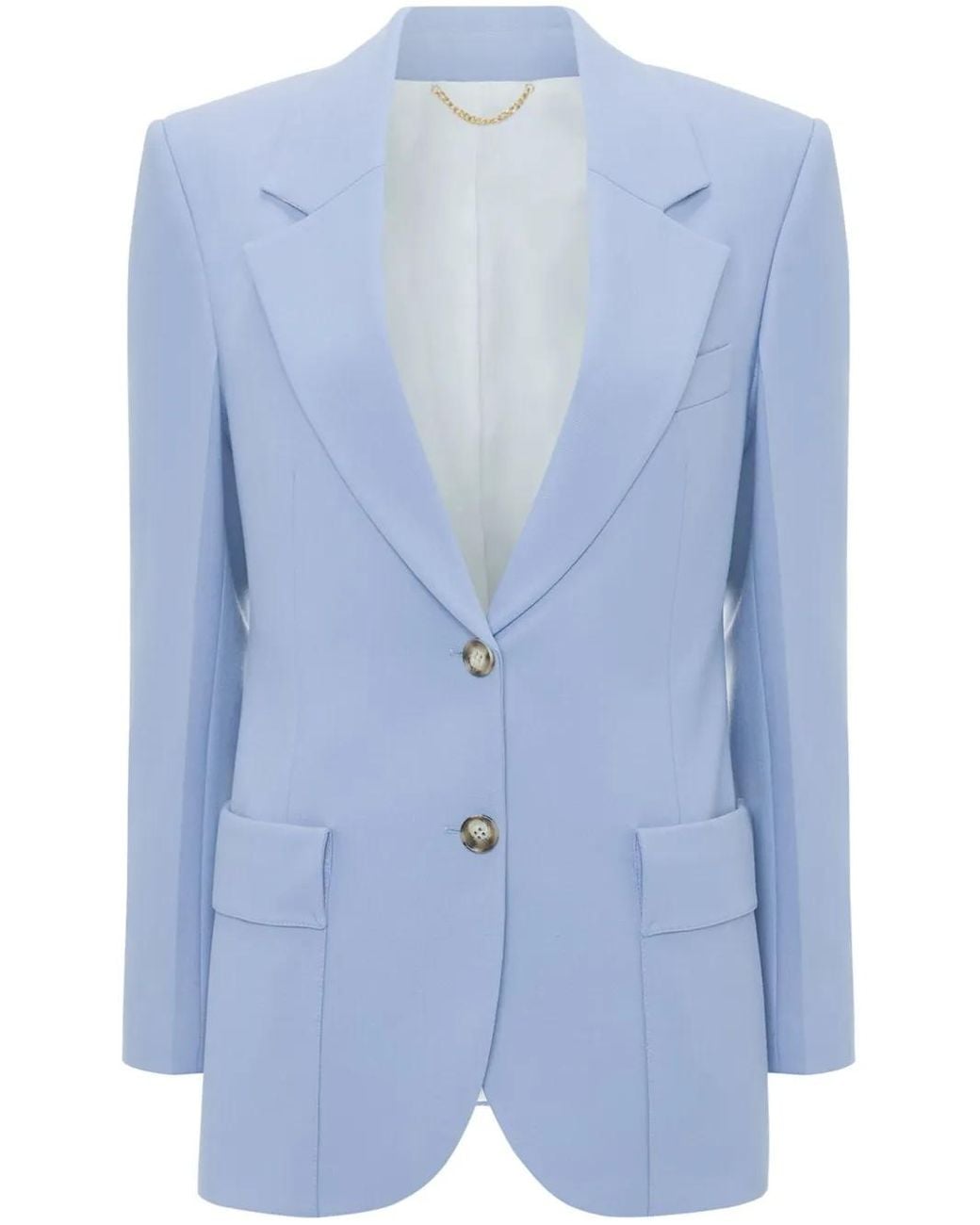 Victoria Beckham Blue Wool Button Blazer