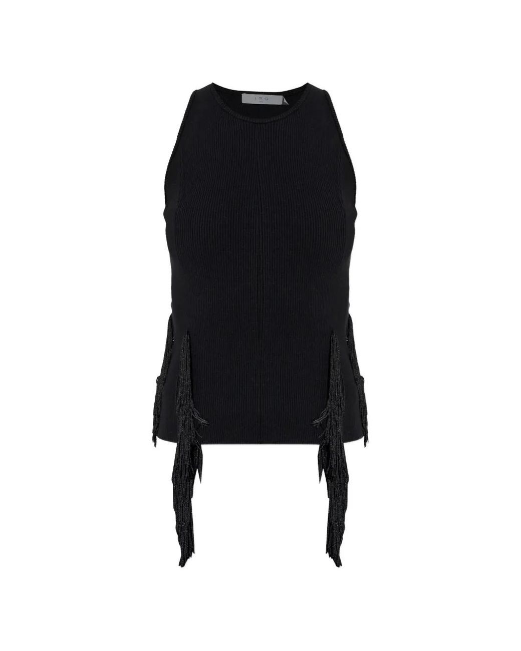 Top Flocon Con Flecos IRO de color Black