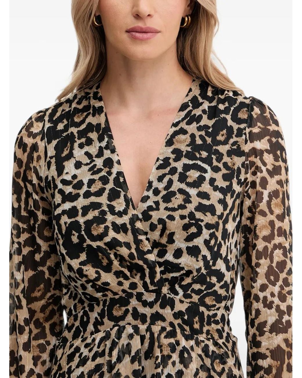 Morgan Black Leopard-Print Wrap-Style Mini Dress