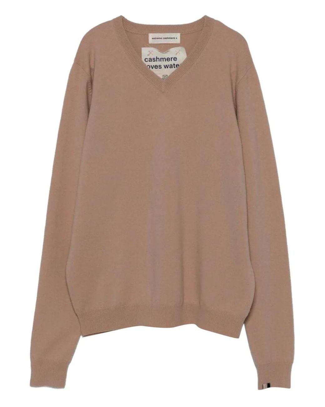 Extreme Cashmere Brown V-Neck Long-Sleeve Sweater