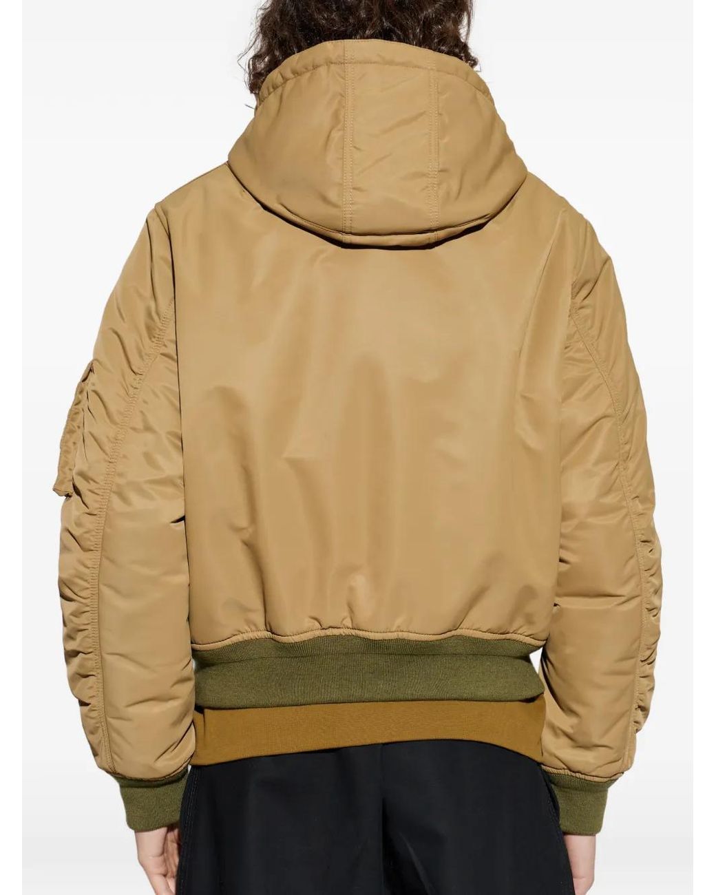 McQueen Jassen ,Bruin ,Nylon Hooded Nylon Jacket in het Natural voor heren