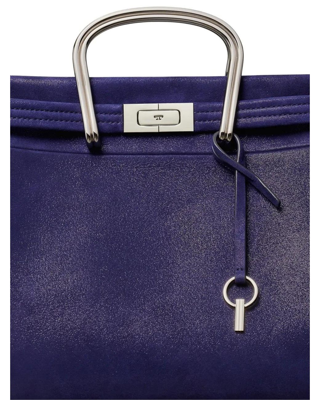 Tory Burch Blue Small Lee Radziwill Suede Tote Bag