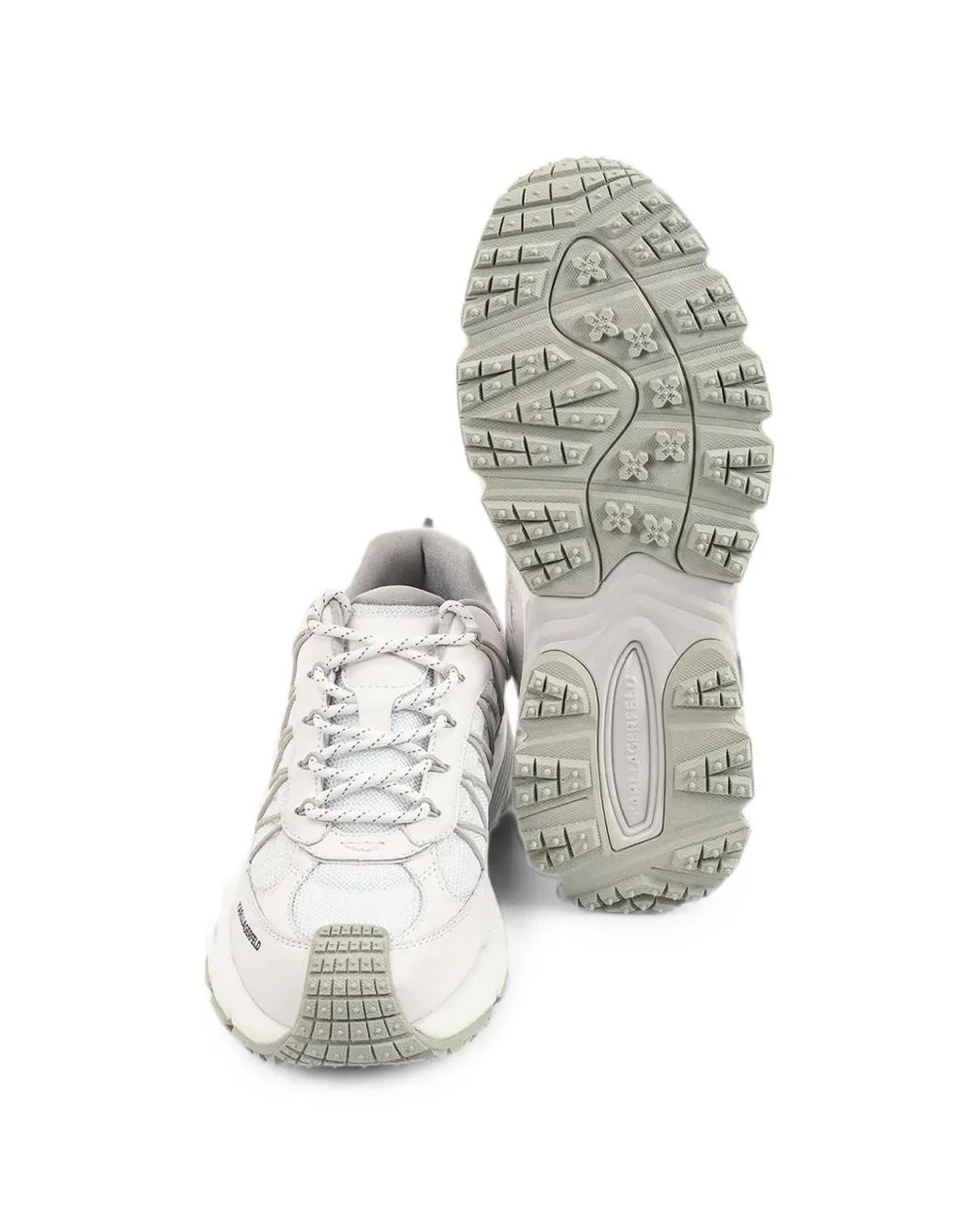 Karl Lagerfeld White Panelled Chunky-Sole Sneakers for men